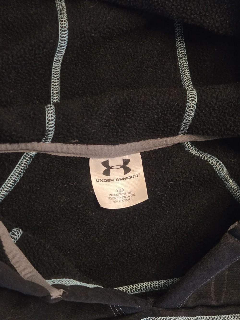 Under Armour Boy's Black Crewneck Hoodie with Contrast Trim